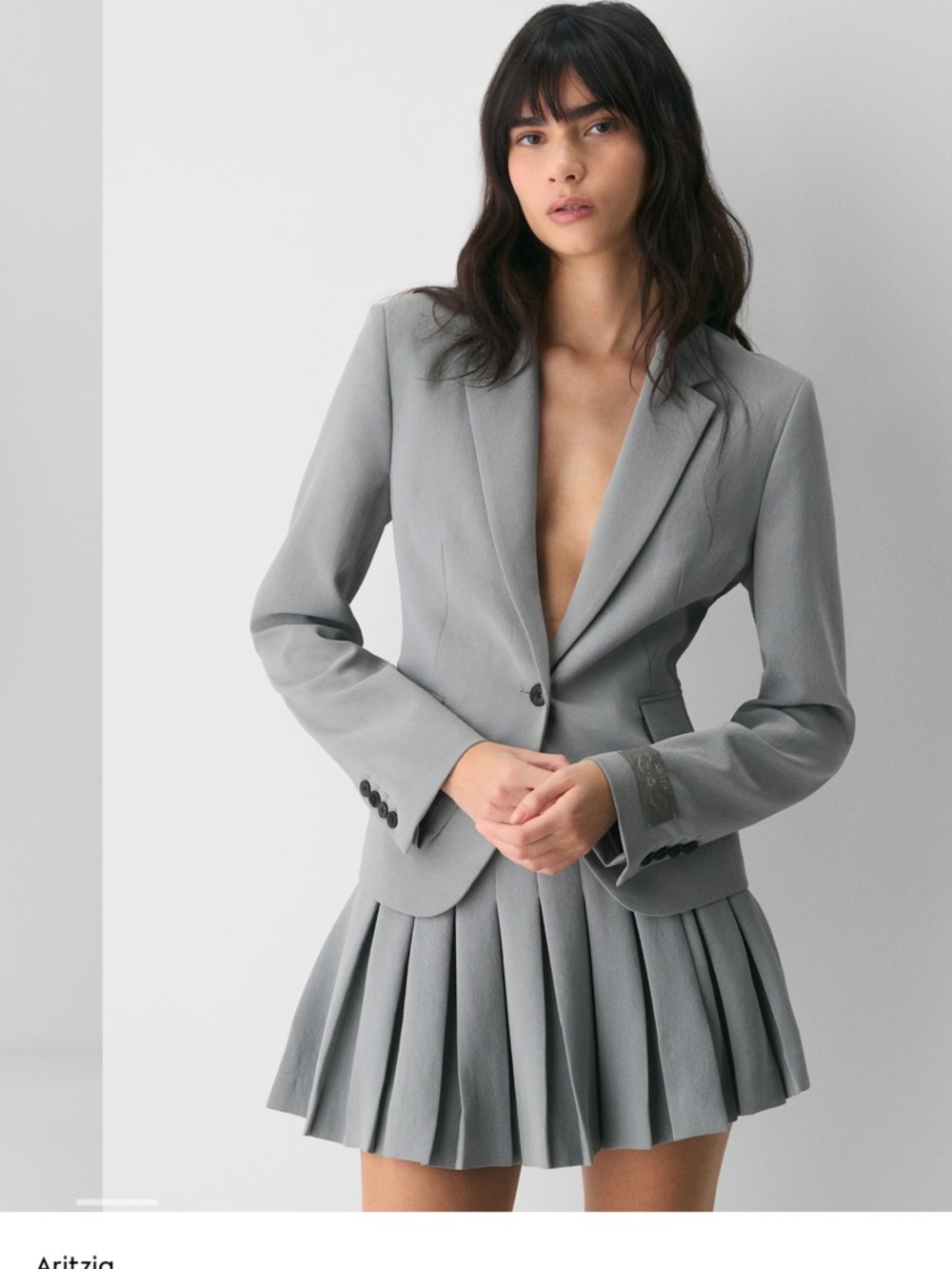 Aritzia Light Gray Tailored Women's Blazer